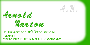 arnold marton business card